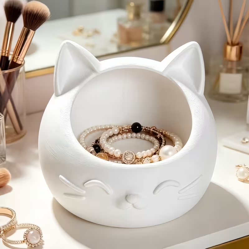 Jewelry And Watches Box - Mini Cartoon Cat-Shaped Storage Box Cute
