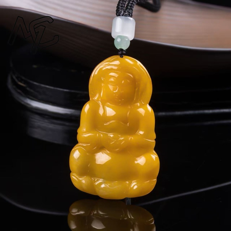 Jewelry & Watches Spółka Z Ograniczoną Odpowiedzialnością - Real Natural Emerald Jade yellow Guanyin