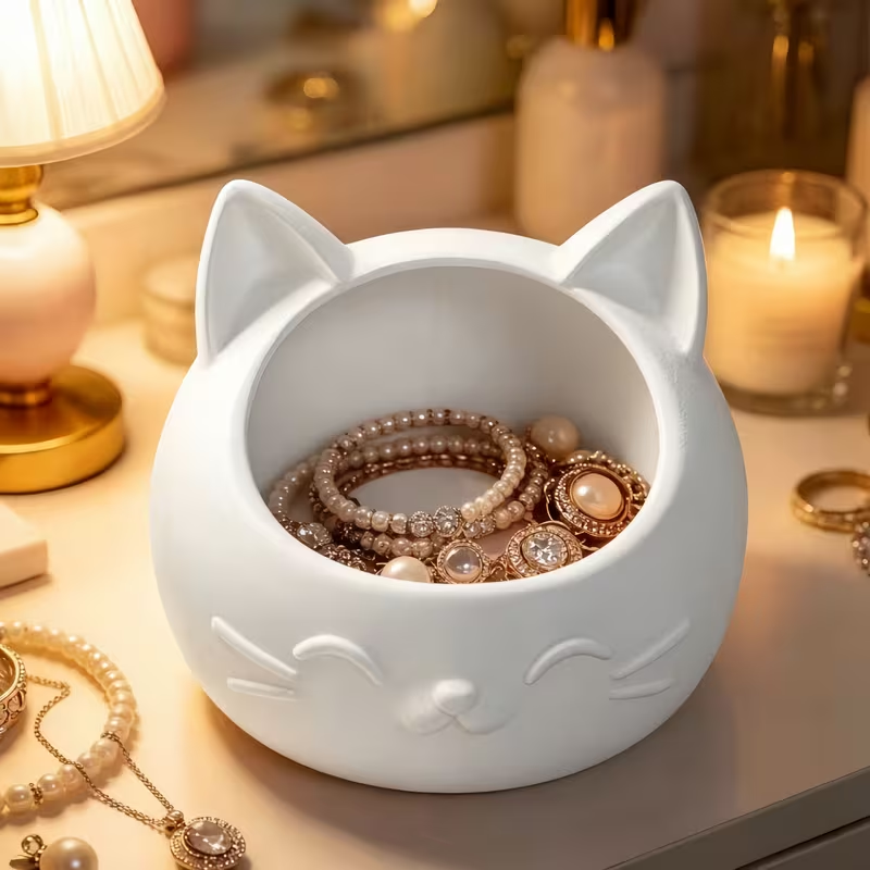 Mini Cartoon Cat-Shaped Storag - Jewelry And Watches Box review and price