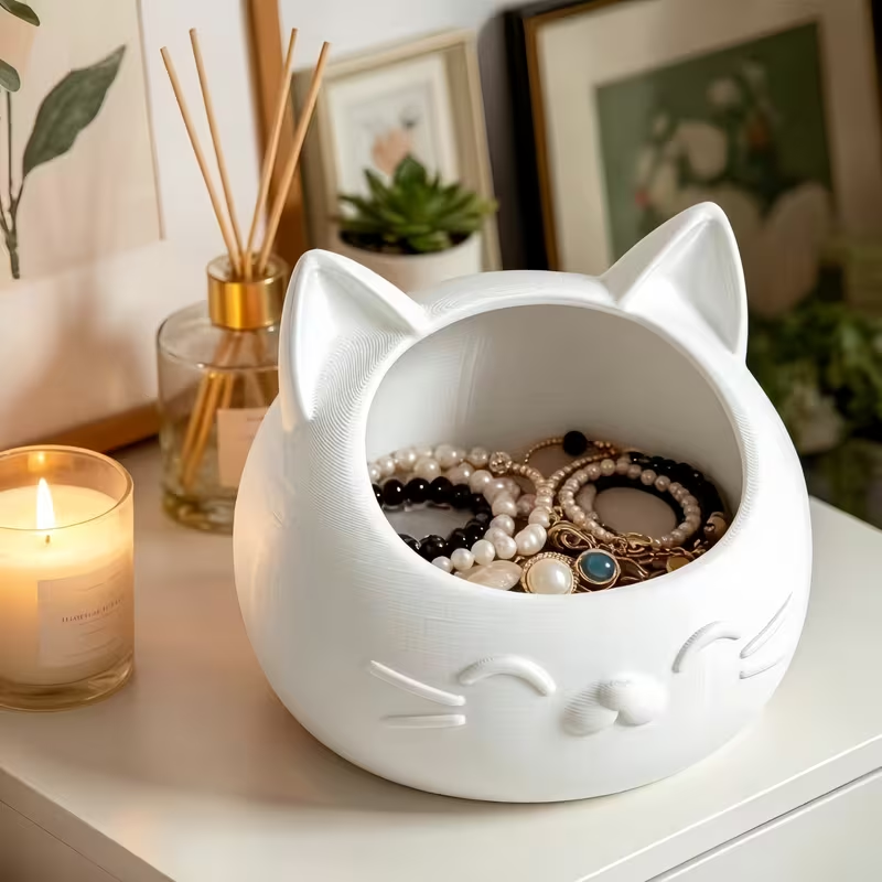 Mini Cartoon Cat-Shaped Storag - Jewelry And Watches Box review and price