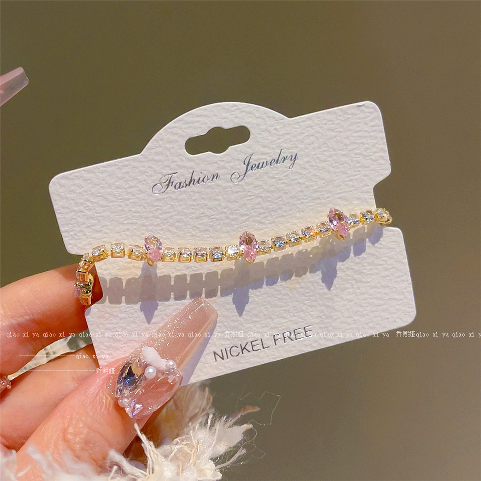 Pink Full Diamand Zircon Brace - Best Jewelry Watches review and price