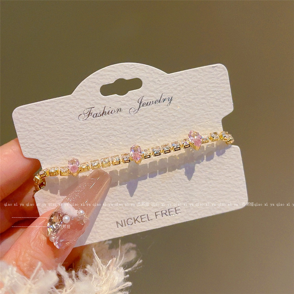 Pink Full Diamand Zircon Brace - Best Jewelry Watches review and price