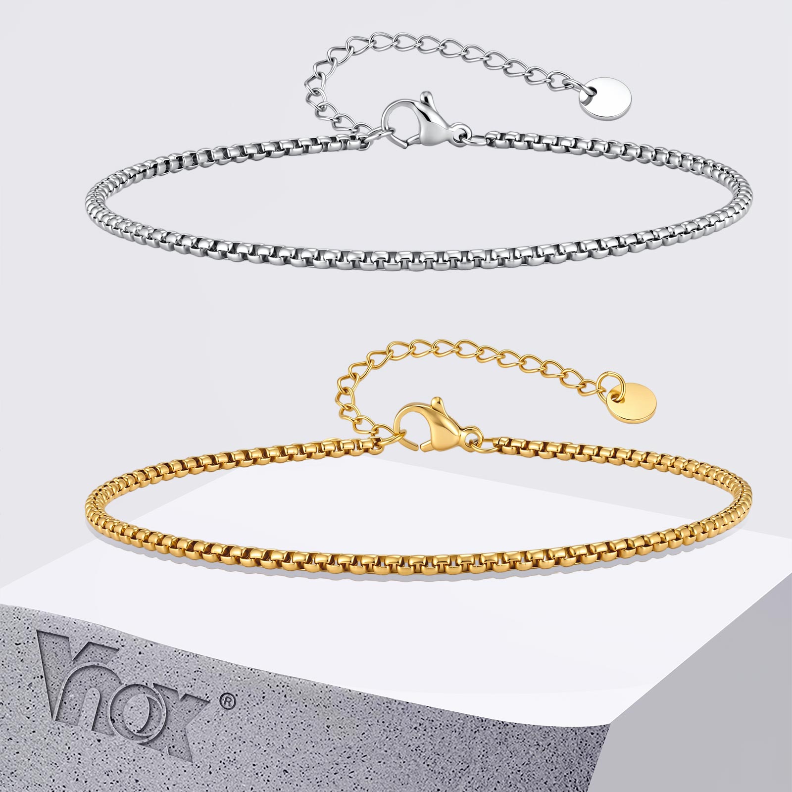 Vnox Stainless Steel Box Chain - Jc Jewelry & Watches Photos review and price