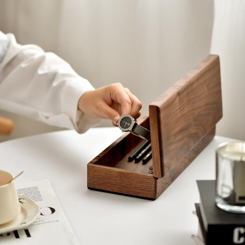 Black walnut high-end desktop  - Jewelry And Watches Box review and price