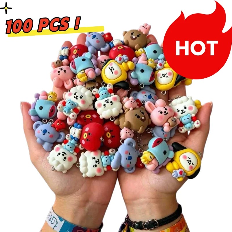 7pcs BT21 Resin Cartoon Charm  - Drop Earrings review and price