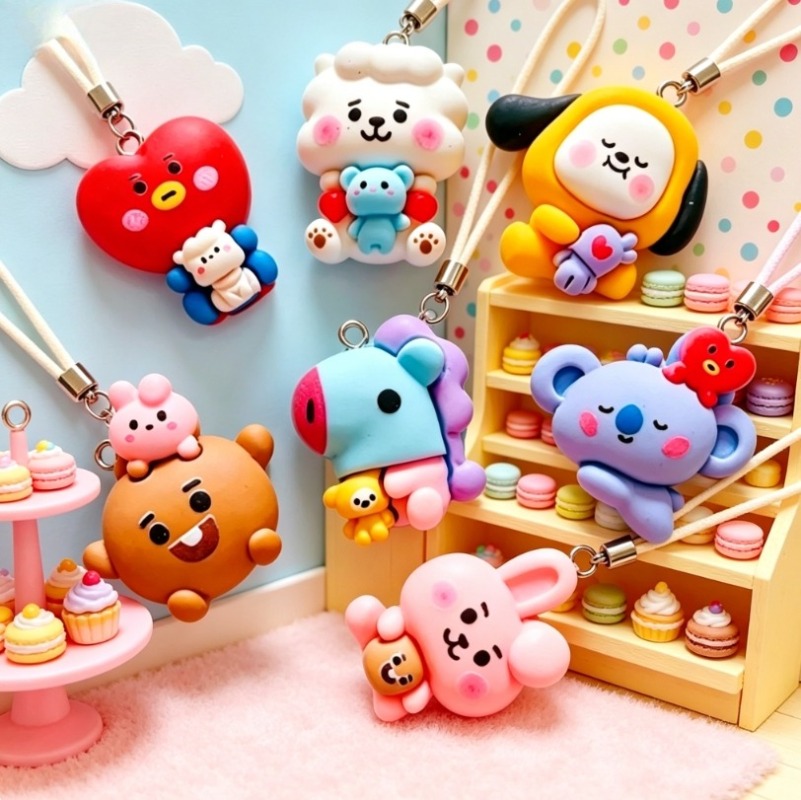 7pcs BT21 Resin Cartoon Charm  - Drop Earrings review and price