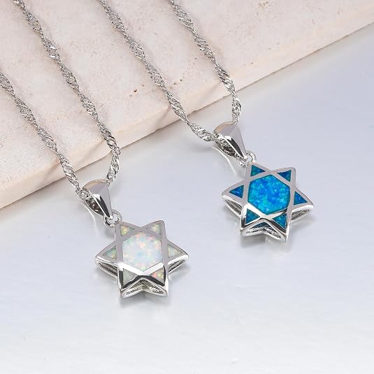 Star of David Opal Pendant Nec - Jewelry & Watches Spółka Z Ograniczoną Odpowiedzialnością review and price