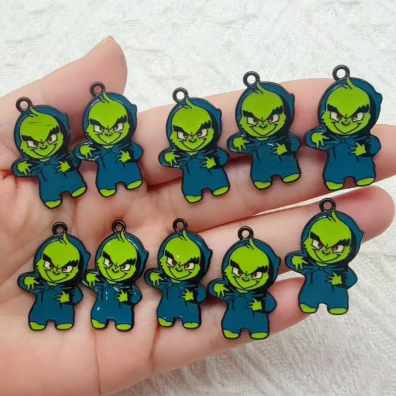 10pcs alloy drip oil cartoon C - Drop Earrings review and price