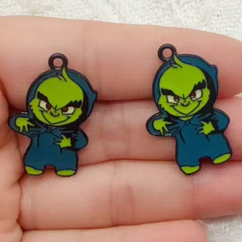 10pcs alloy drip oil cartoon C - Drop Earrings review and price