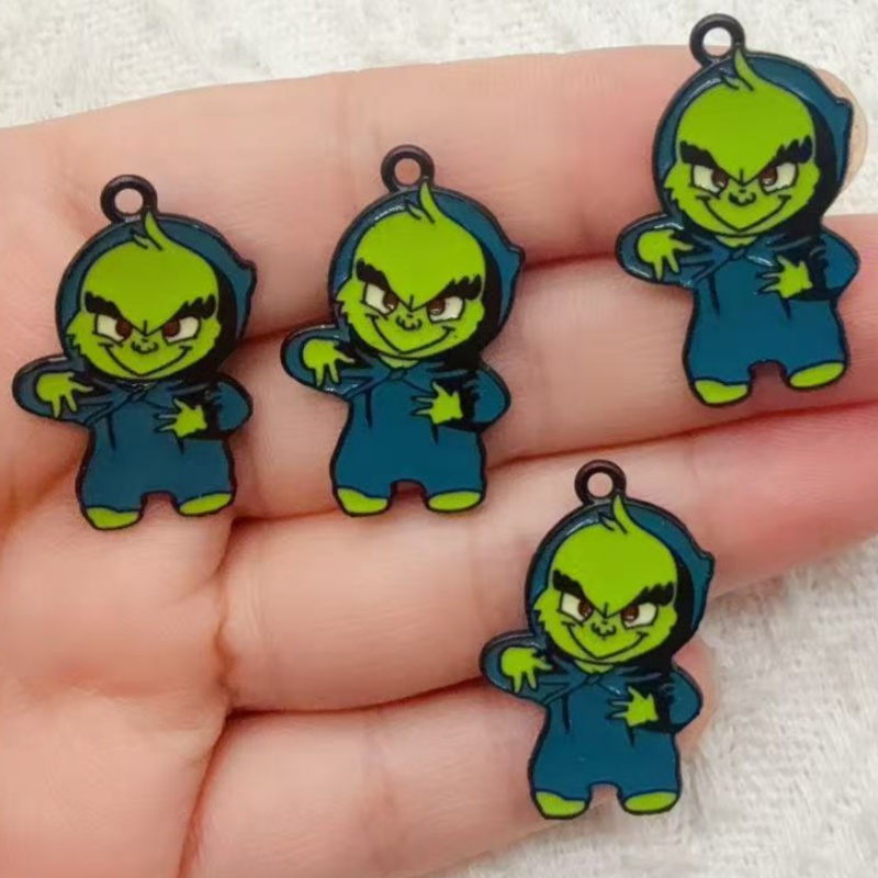 10pcs alloy drip oil cartoon C - Drop Earrings review and price