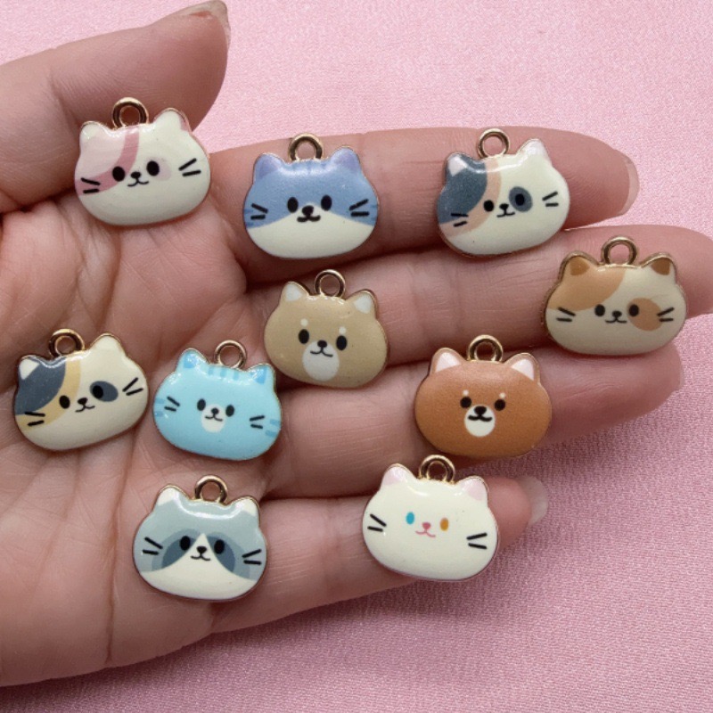 12pcs Printed Cat Head Alloy D - Drop Earrings review and price